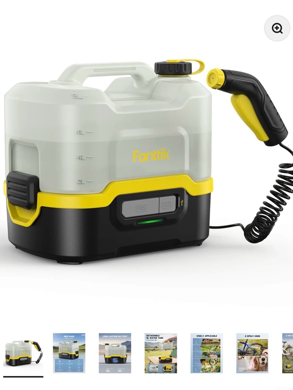 Portable Electric Pressure Washer in Yellow & White